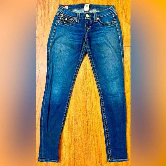 TRUE RELIGION👖⚜️ Women’s Billy Seat Jegging Jeans (Size 25) Flap Buckle Pockets - Picture 3 of 10